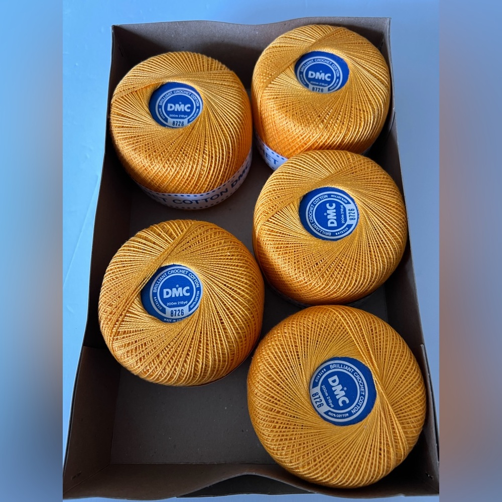 DMC 5 Brilliant Crochet Cotton Yarn #8726 Orange New